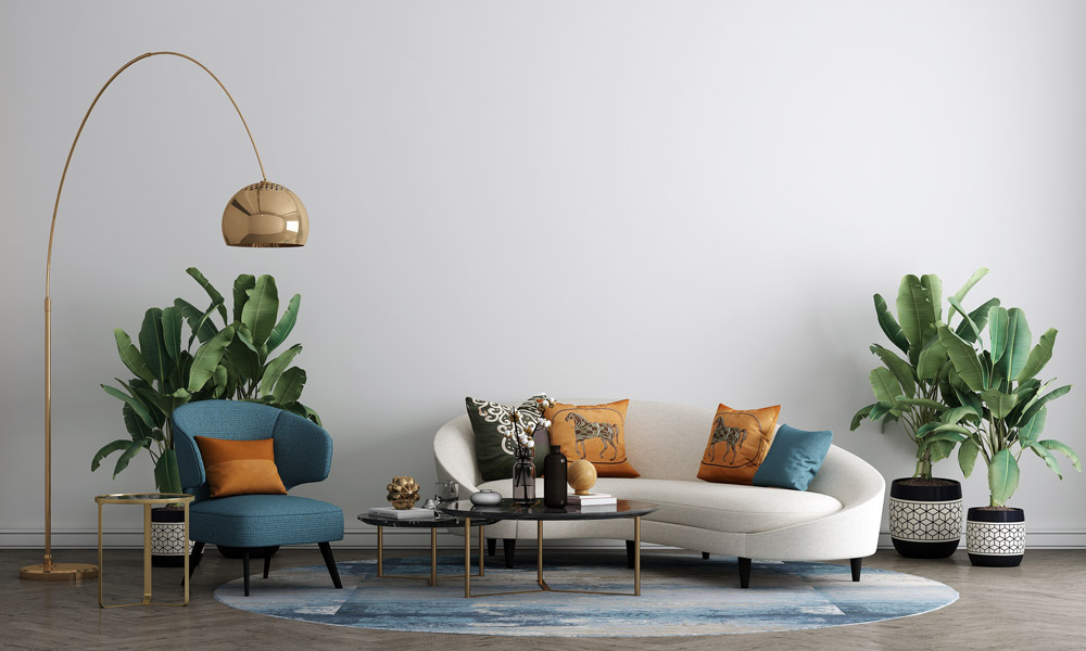 Interior Design Styles: Mid-Century Modern Interior design styles: a living area in mid-century modern design