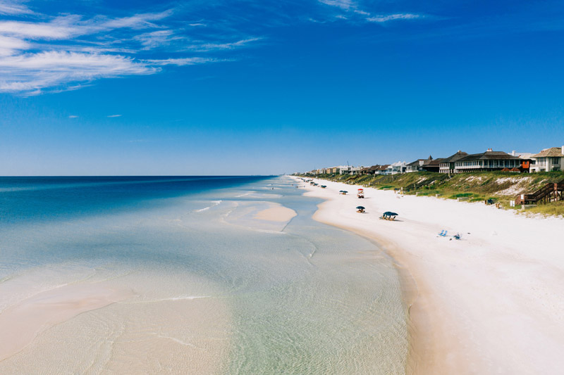 A pristine stretch of beach in Rosemary Beach along 30A. These small towns have some of the best summer activities in Florida.