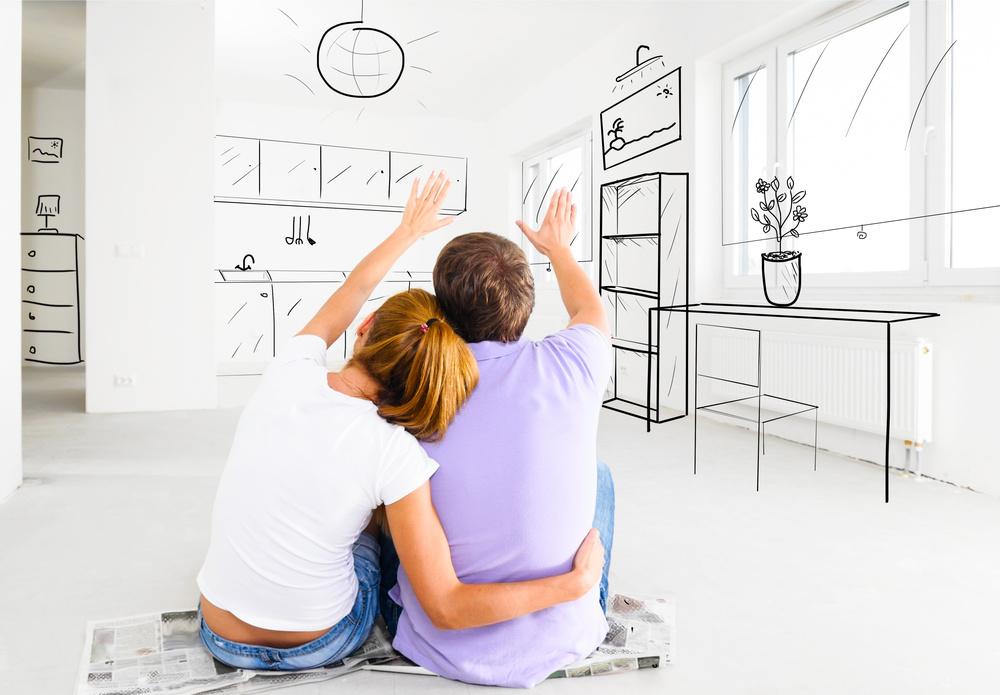 Couple visualizing their home. Home Visualizing