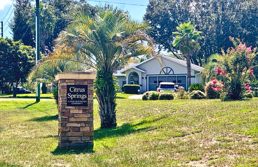 Citrus Springs Florida Deltona Homes Community Citrus Springs Community Entrance Sign
