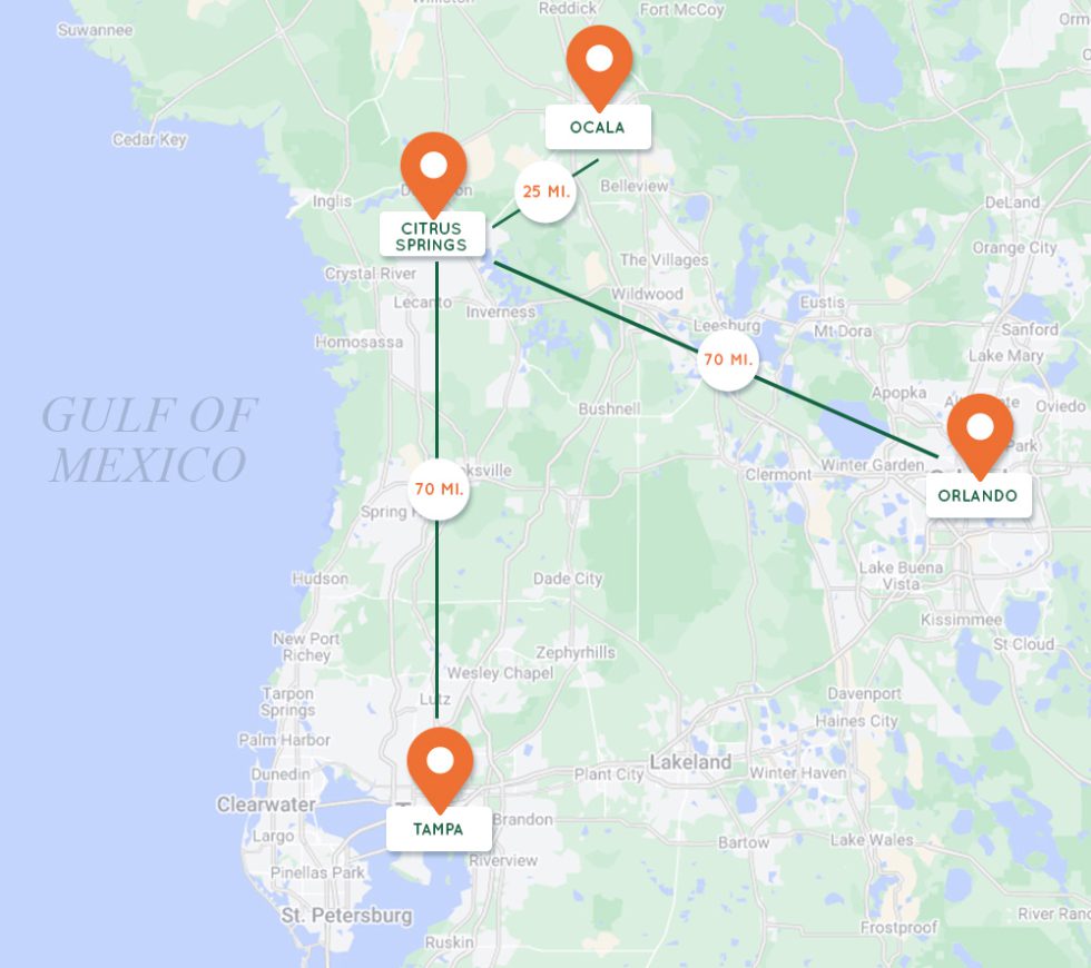 Maps of Citrus County The Ultimate - Location Map Citrus Springs 980x870