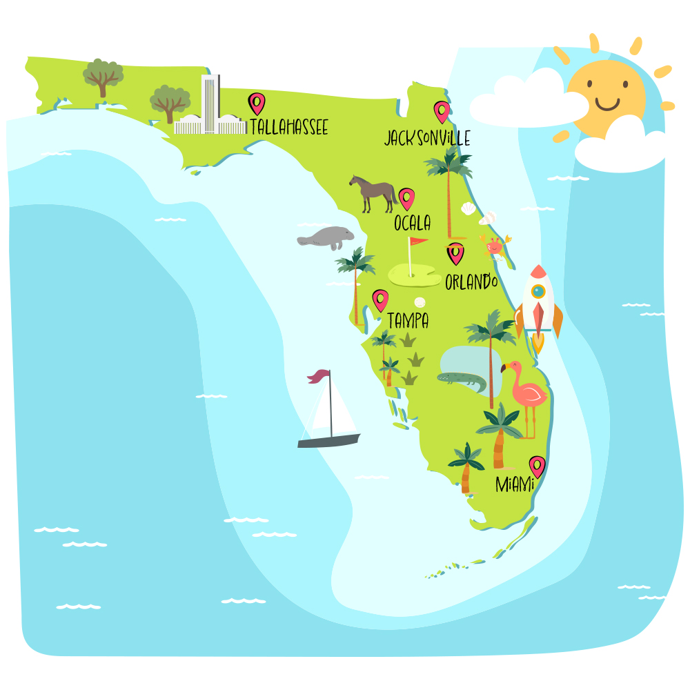 Map of Ocala, FL