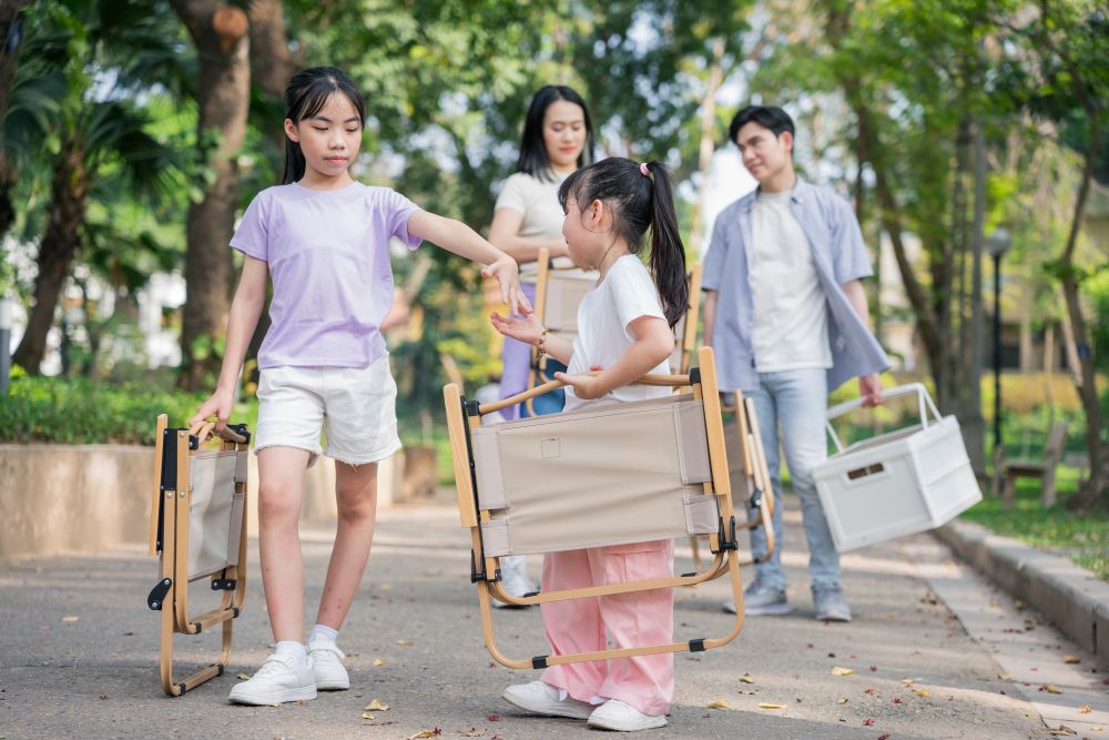 Family Going to 4th of July Event