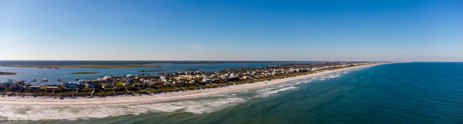 Aerial panorama of Crescent Beach Florida coastline